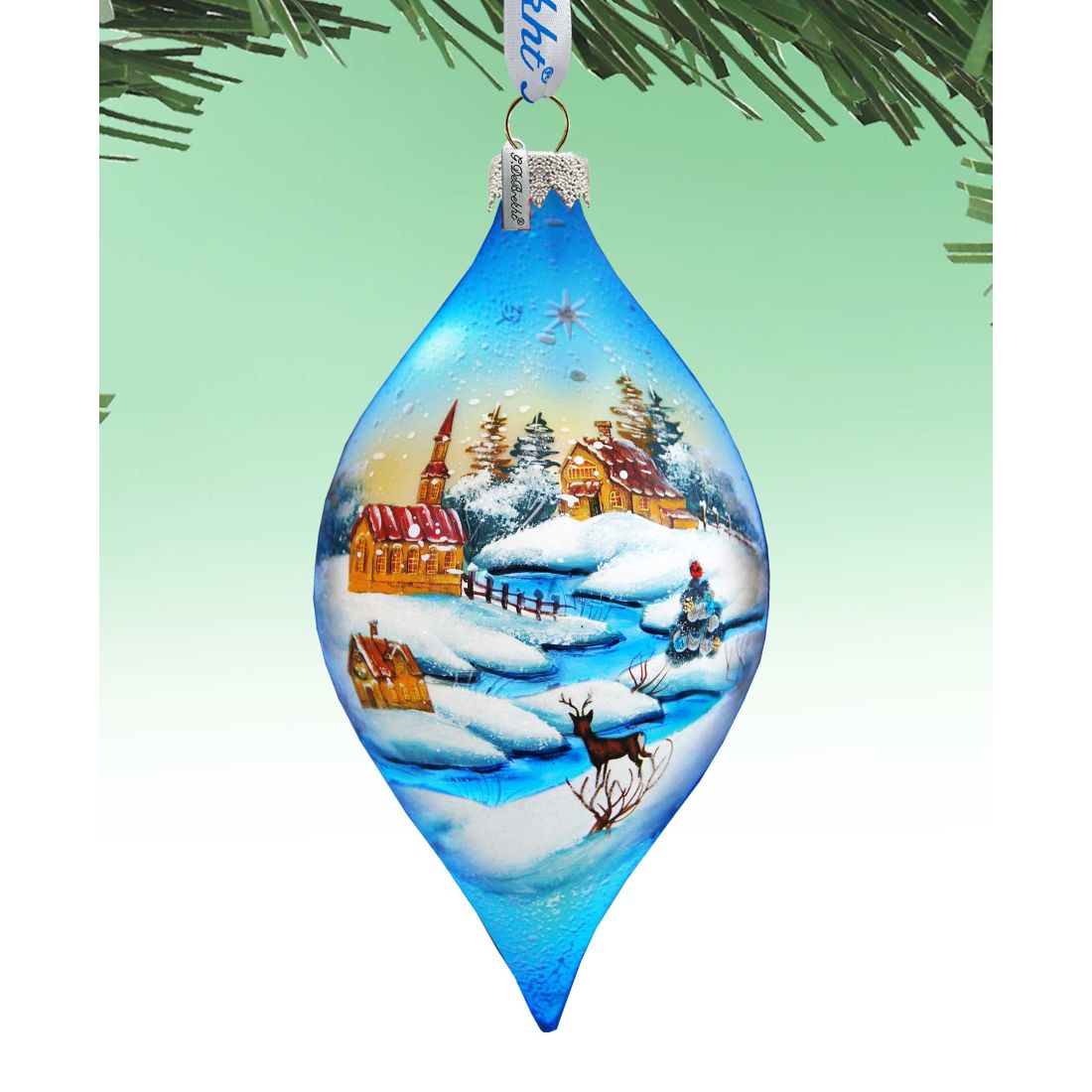 Winter Village Glass Ornament by G. DeBrekht - Christmas Decor - 74175