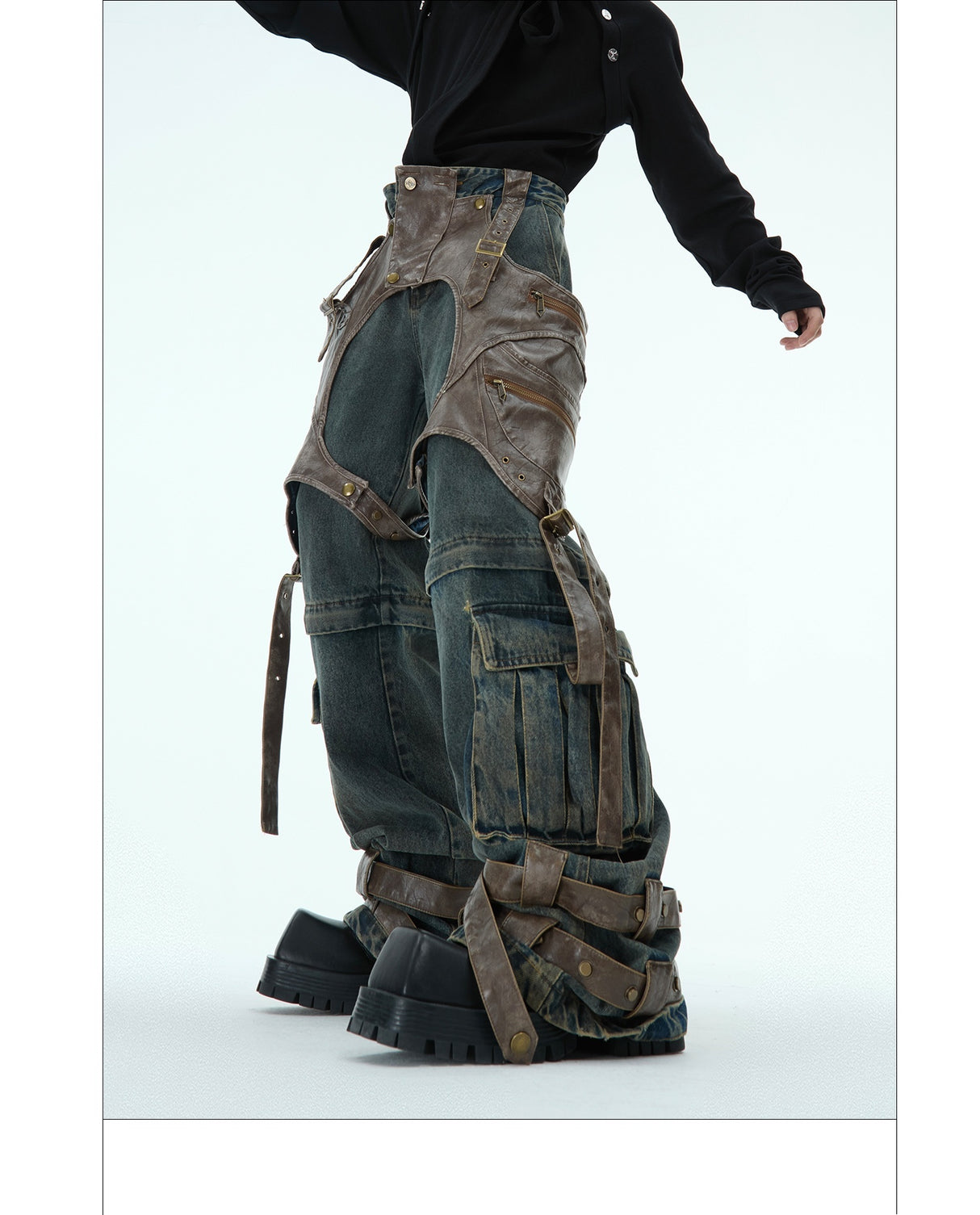 Retro Deconstructed Jeans Men's Detachable Stitching - Lootquake