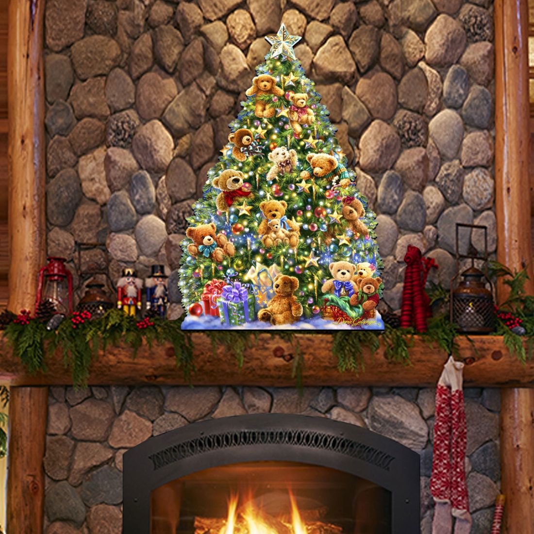 Decoración navideña para puerta con osito de peluche de D. Gelsinger - Decoración navideña - 8461019H-1101