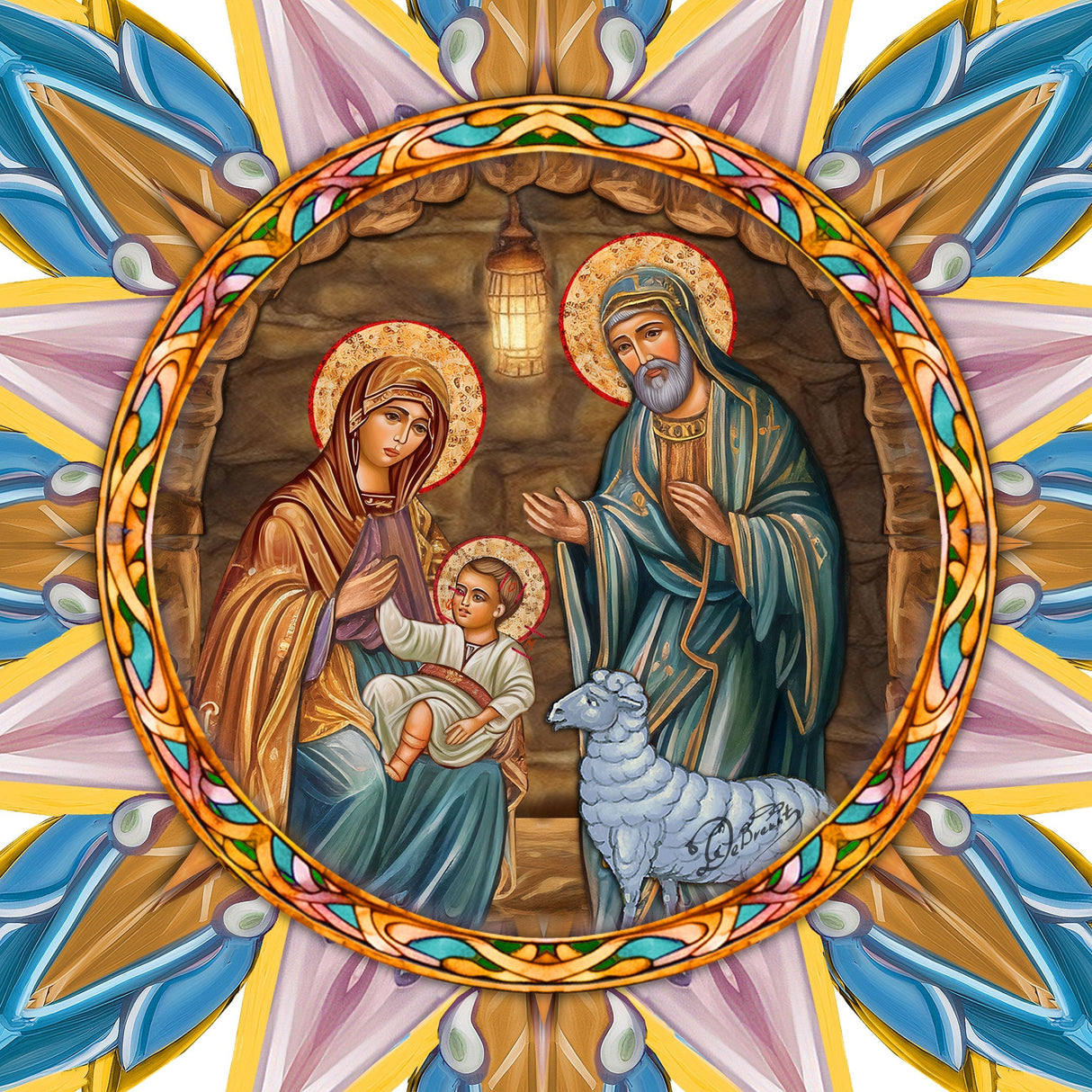 Orthodox Nativity Star Tree Topper Wooden Decor by G. Debrekht - Nativity Holiday Decor - 89504