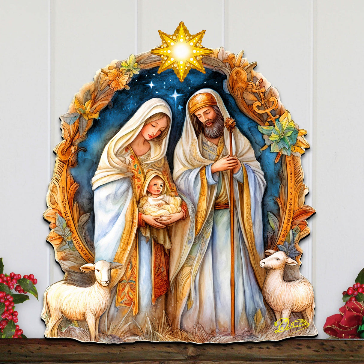 Nostalgic Nativity Scene Holiday Door Decor by G. Debrekht - Nativity Holiday Decor - 8611074H