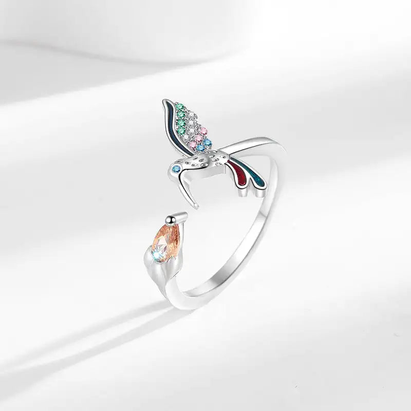 Adjustable Hummingbird Ring Female Fashion Simple - Lootquake