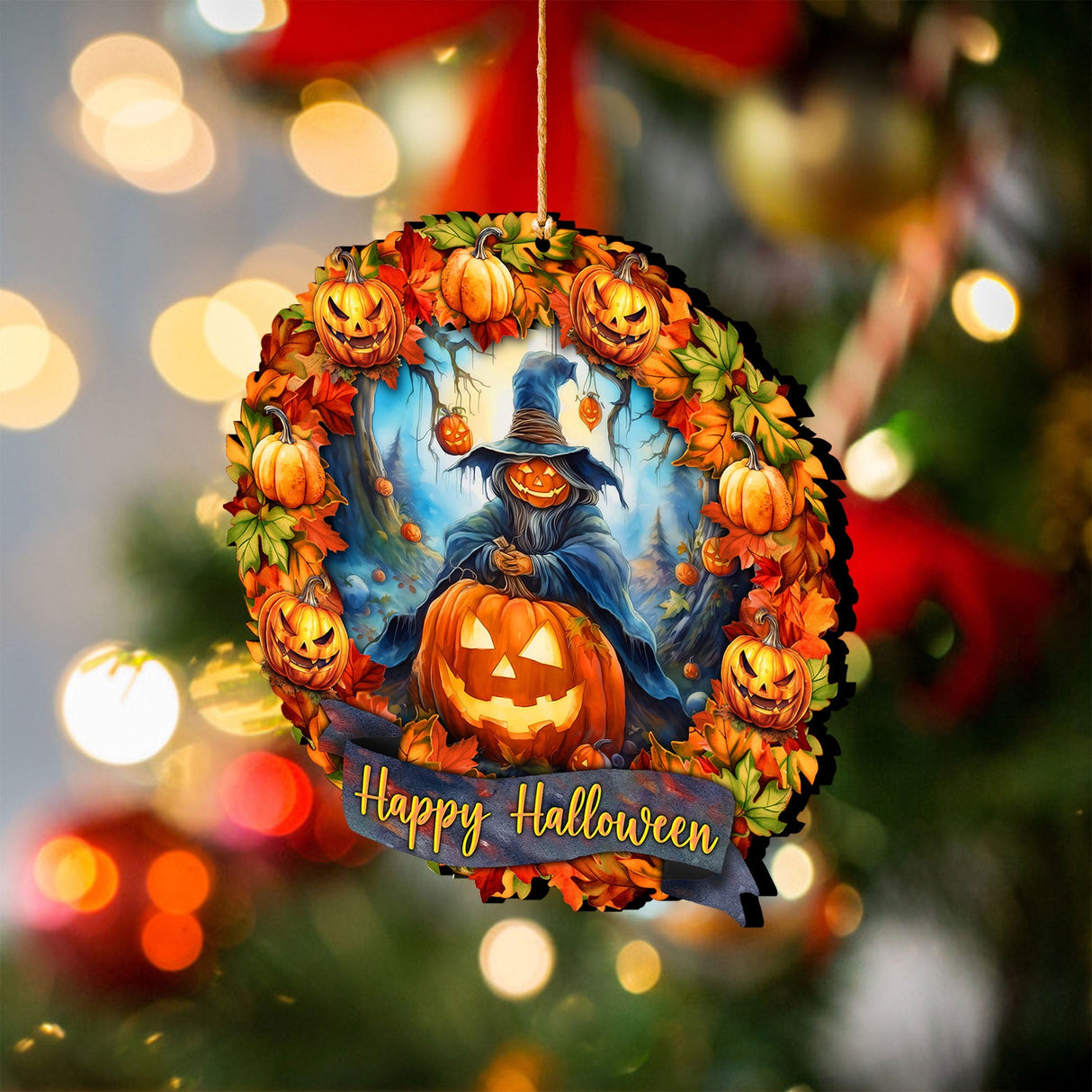 Happy Halloween Wreath Ornaments by G. Debrekht - Halloween Decor - 8652821