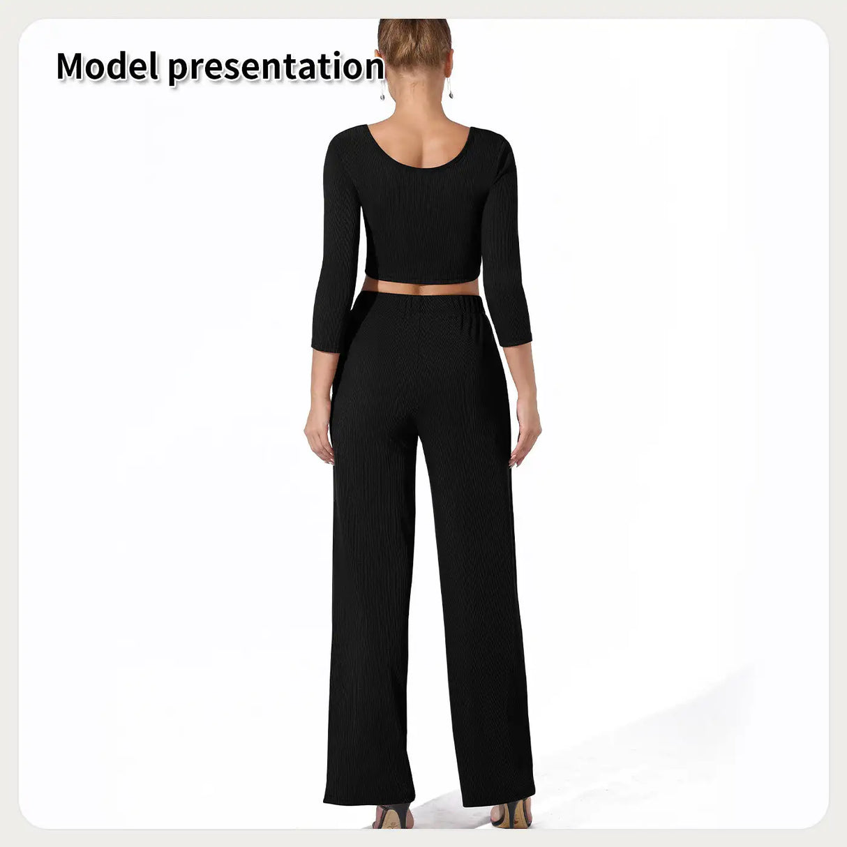 Women's Fashion Simple Solid Color Top Pants Set - Lootquake