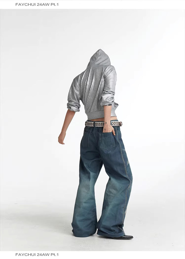 Original Digital 3D Full Printed Leopard Print Loose Jeans - Lootquake