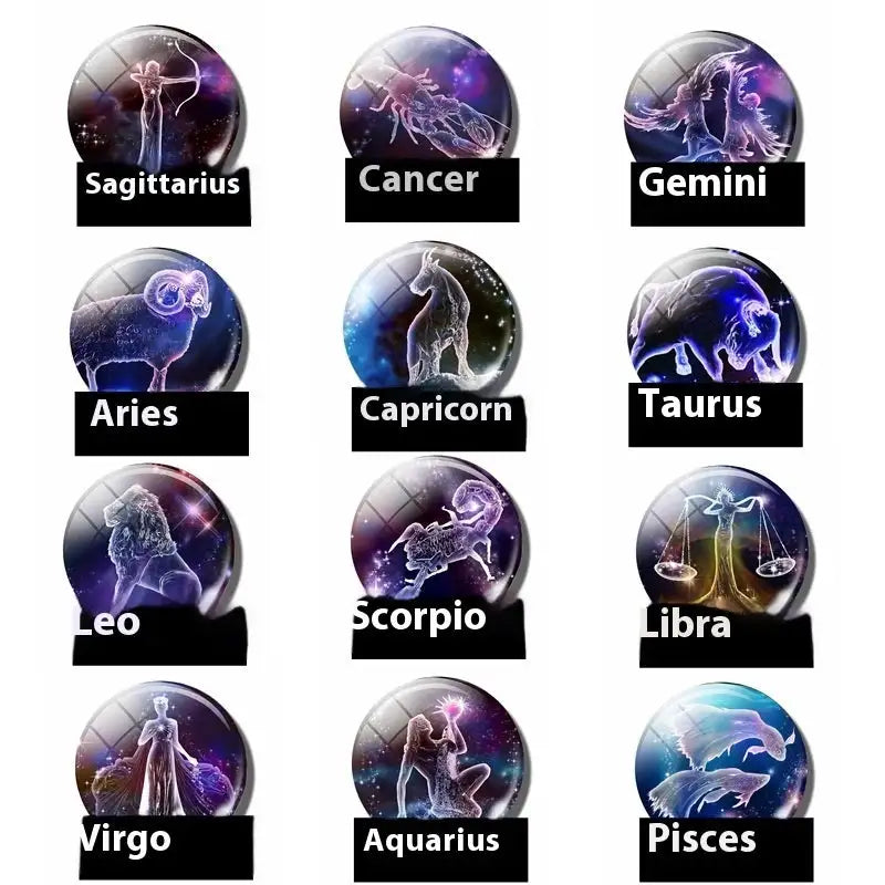 Blue Purple Glass Diamond Keychain Constellation Pendant - Lootquake