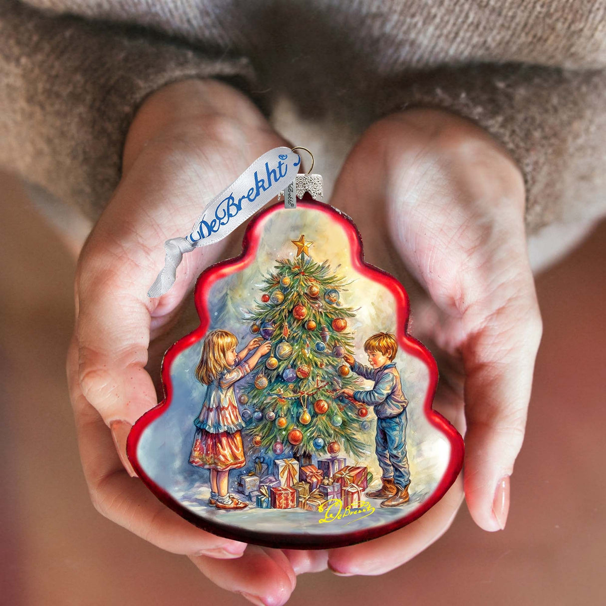 Adorno de cristal "Amor entre las ramas" de G. Debrekht - Decoración navideña - 762-032