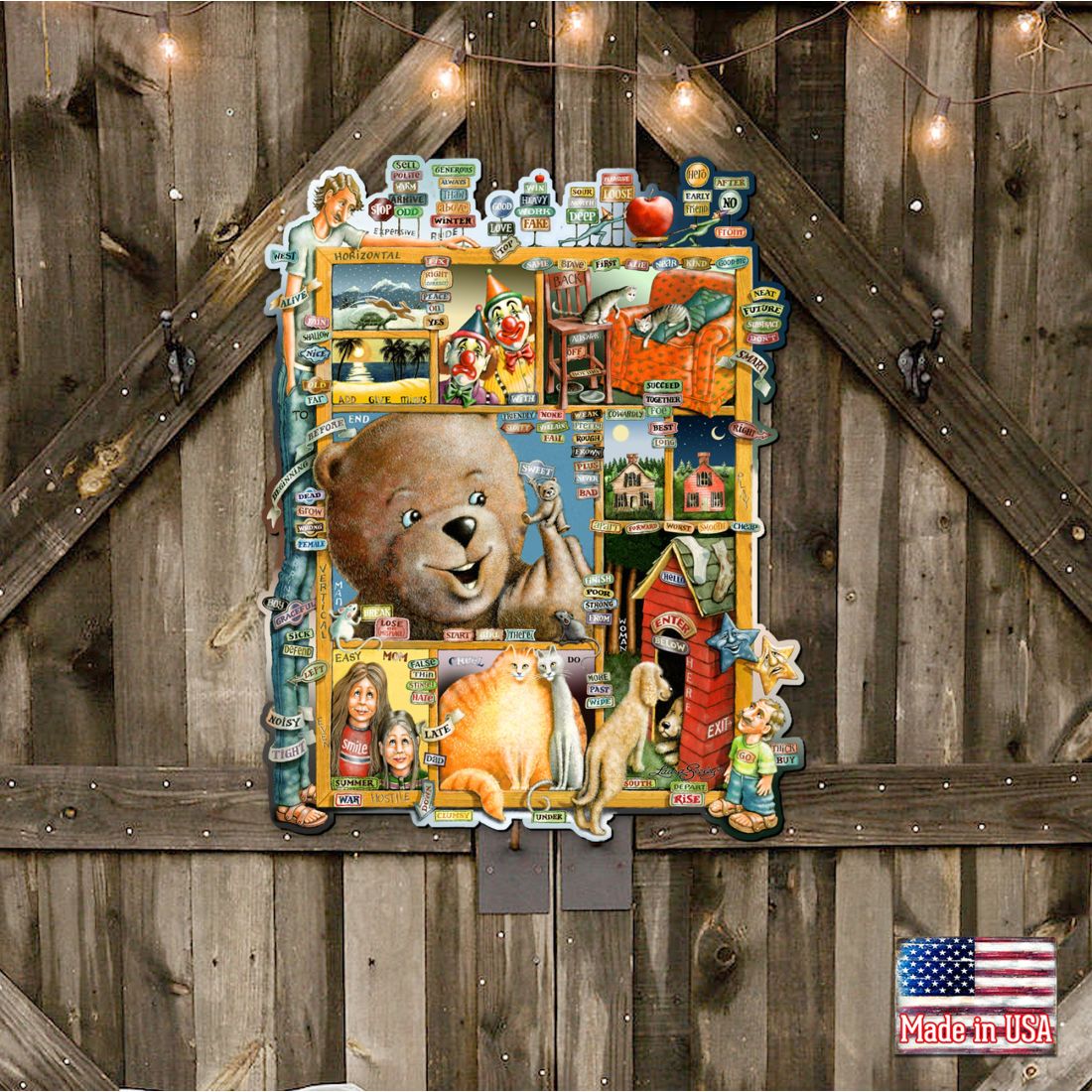 Opposites Whimsical Wall Art by Laura Seeley - Love Family Kids Decor - 8513010-LS