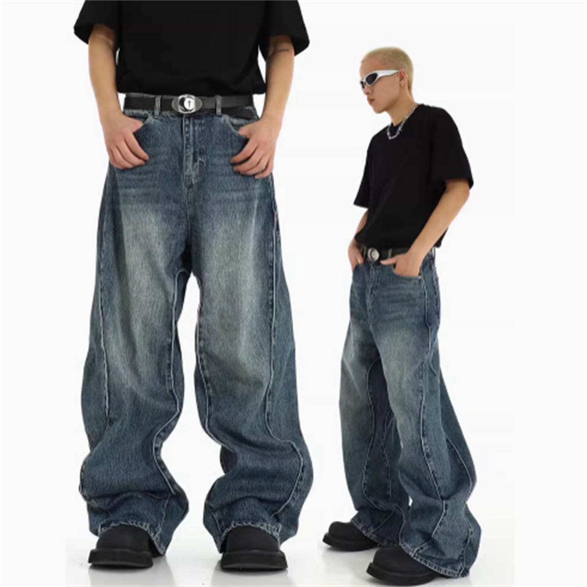 American High Street Heavyweight Irregular Jeans - Lootquake