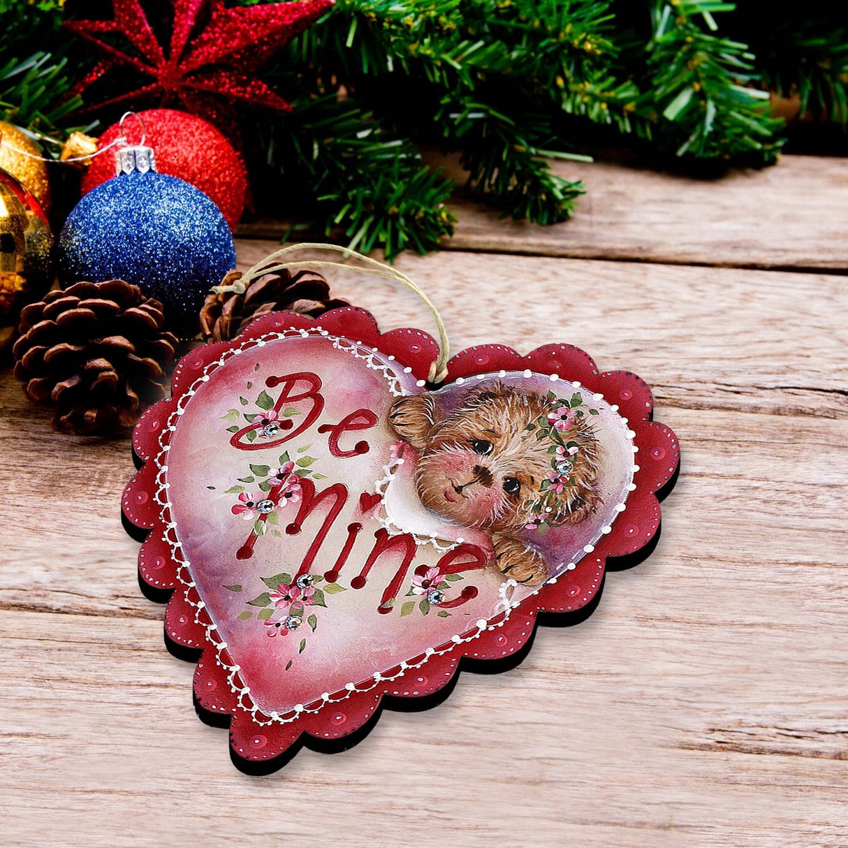 Hearts of Love Wooden Ornaments Set of 3 by G. Debrekht - Love Family Decor - 8091054-S3