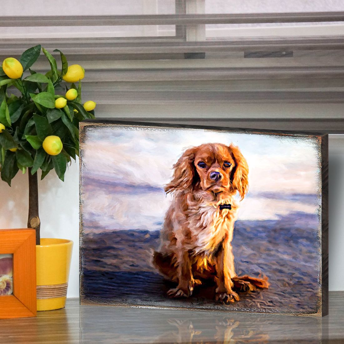 Arte de pared de madera con diseño de perro pequeño Alodie de Nature Wonders - Decoración para perros y gatos - 95345B