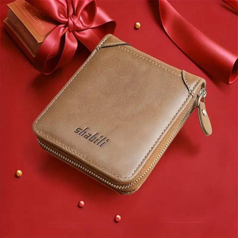 Fashionable Men's Wallet, Short Casual, Retro Zipper Youth European And American Fashion Wallet, Large Capacity, Super Practical - Lootquake