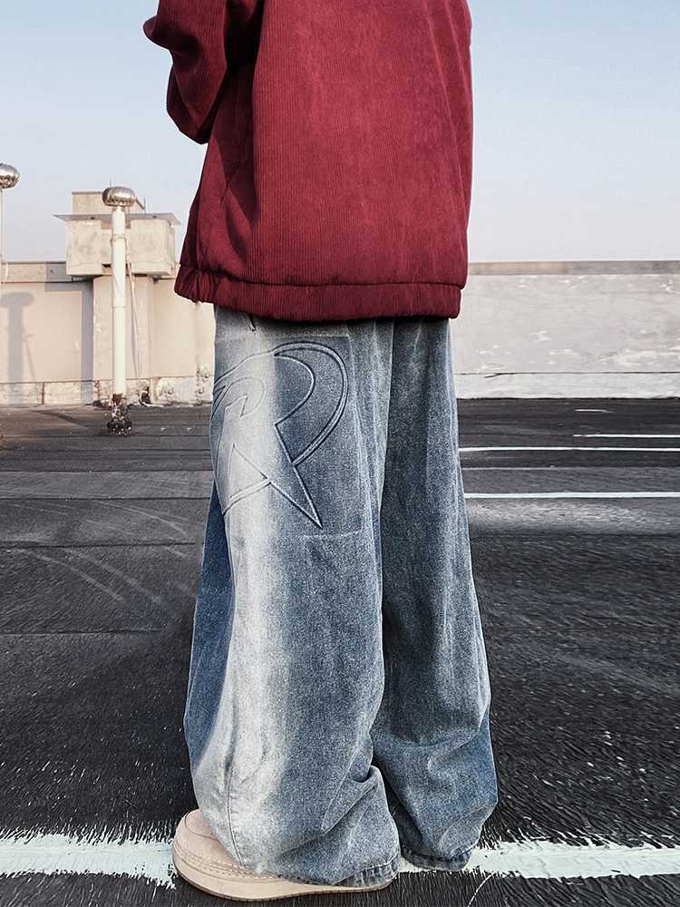 American Fashion Brand Vintage Mop Straight Jeans - Lootquake