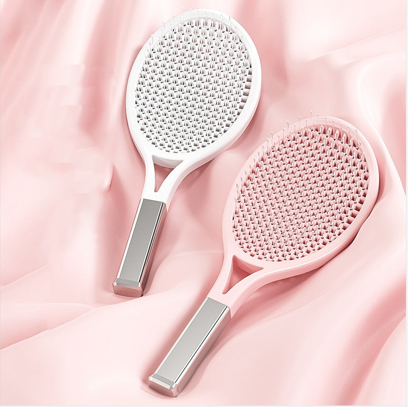 Tennis Racket Fluffy Comb: Airbag Cushion Massage for Thick Hair