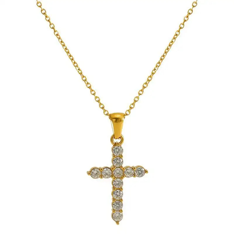 Ins Style Vintage Cross Zircon Necklace - Lootquake
