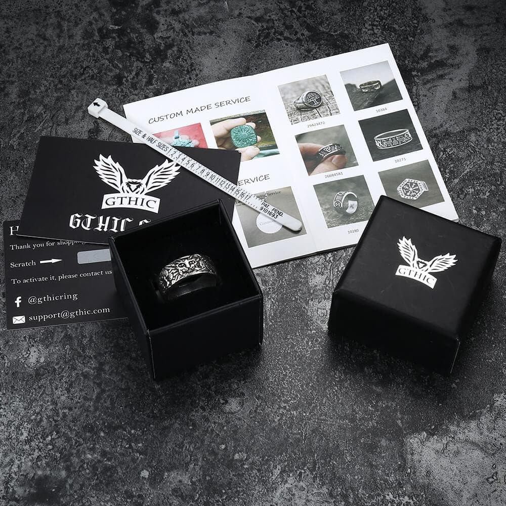 Anillo de aleación con diseño de gato y flores