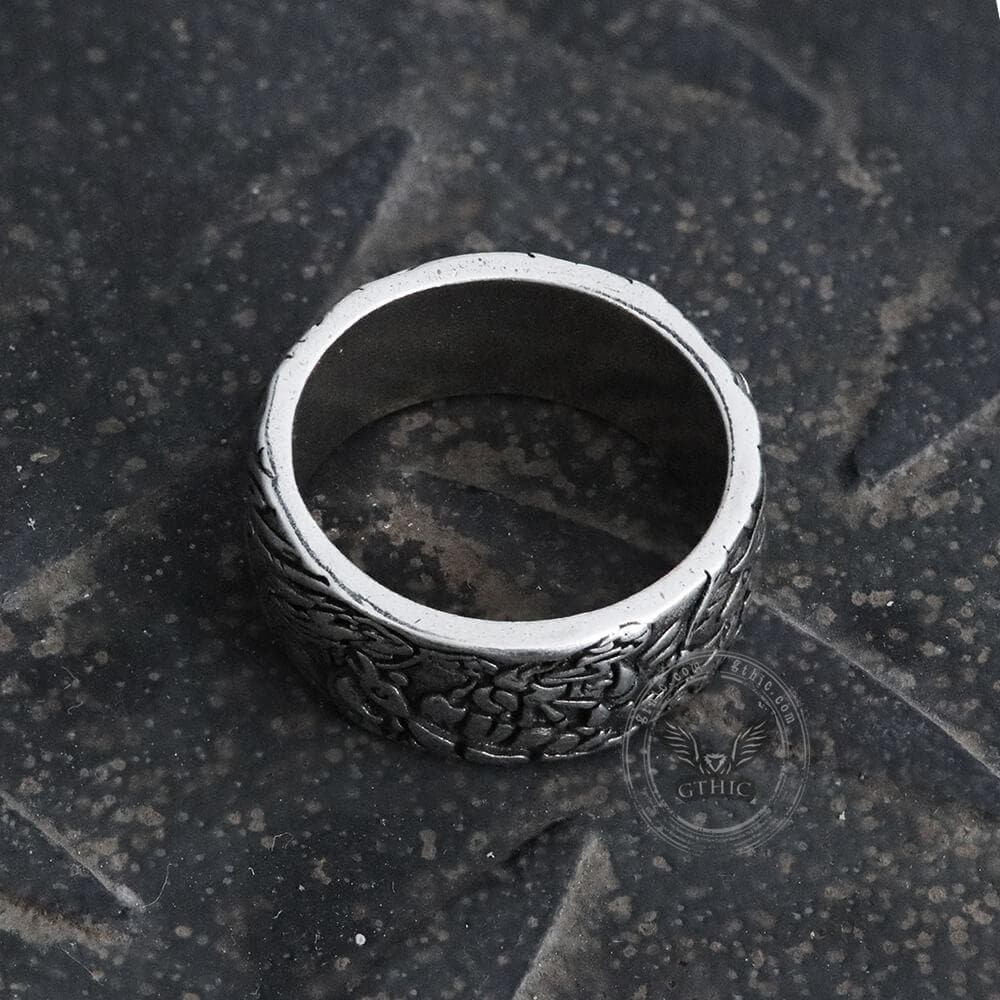 Anillo de aleación con diseño de gato y flores