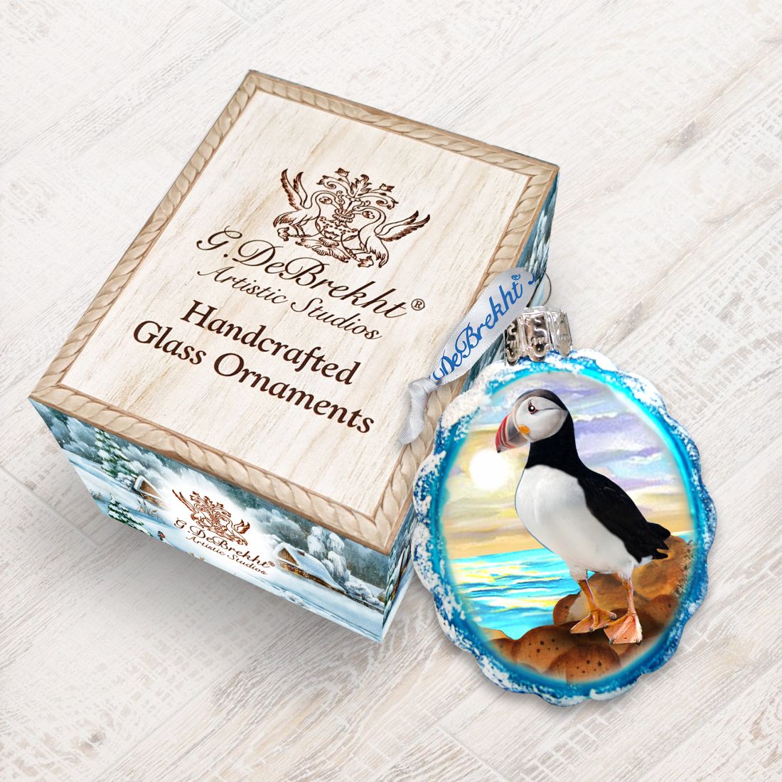 Adorno de pájaro de vidrio con mercurio de G. DeBrekht - Decoración navideña de vida silvestre - 771043