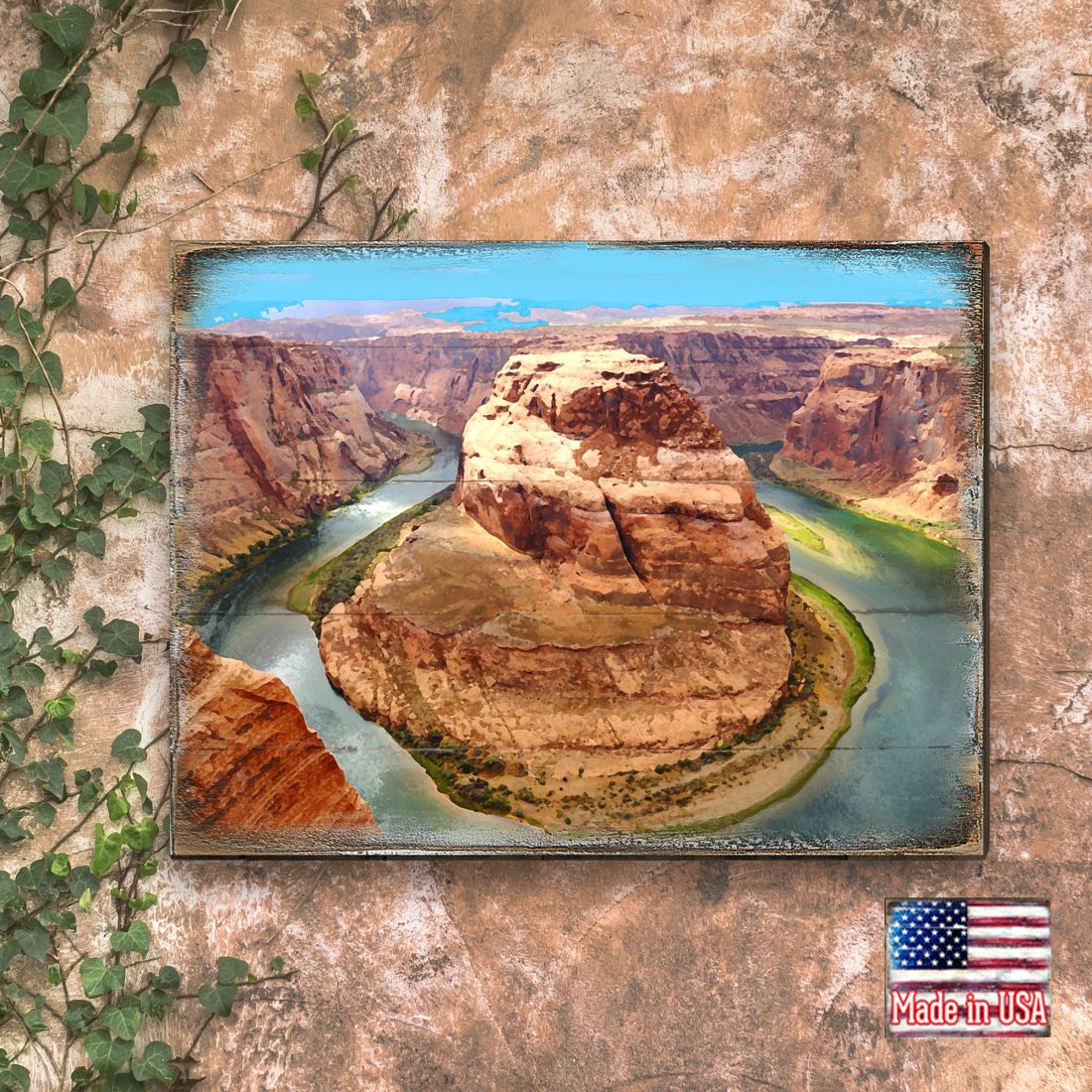 Canyon Island Art Wooden Wall Art by Nature Wonders - Nature Wildlife Decor - 95282B