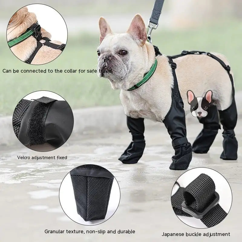 Waterproof Dog Shoes Adjustable Dog Boots Pet Breathbale Shoes For Outdoor Walking Soft French Dog Shoes Pets Paws Protector Pet Products - Lootquake
