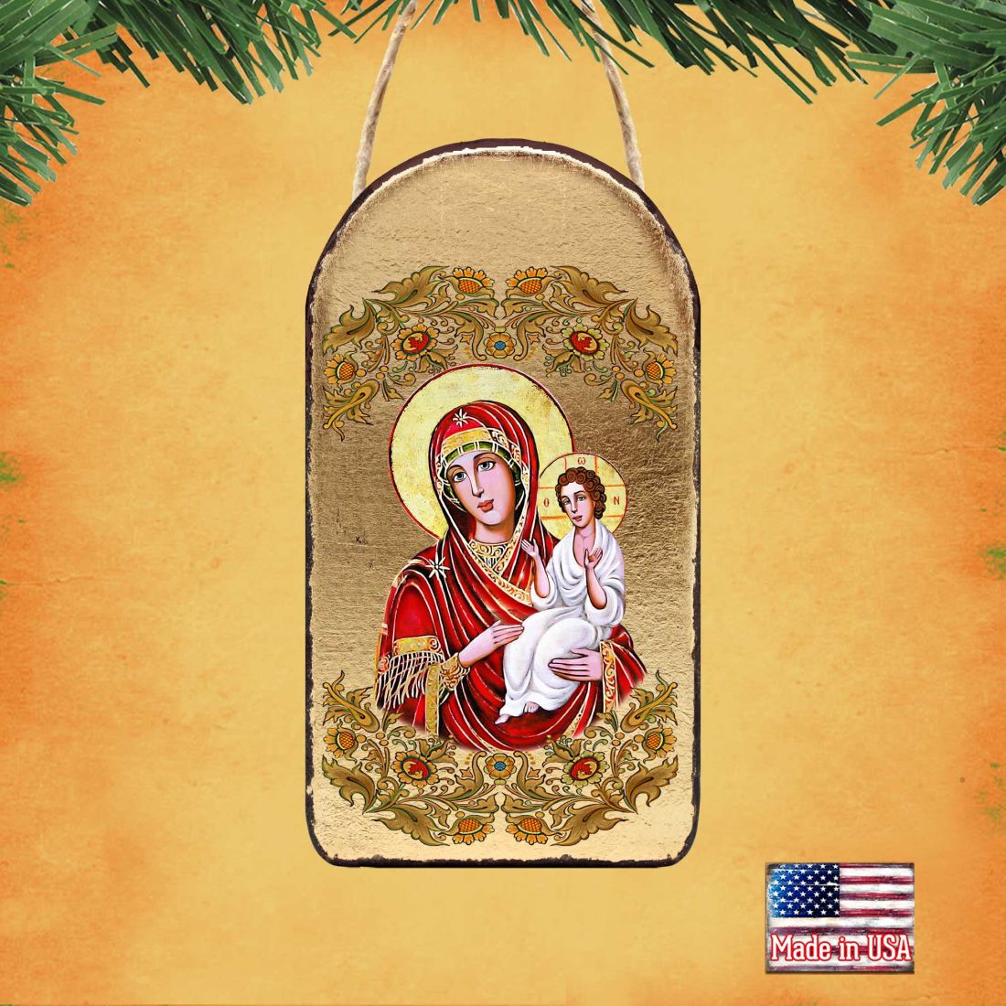 Virgin Mary Directress Religious Orthodox Sacred Icon Ornament - Inspirational Icon Decor - 87029