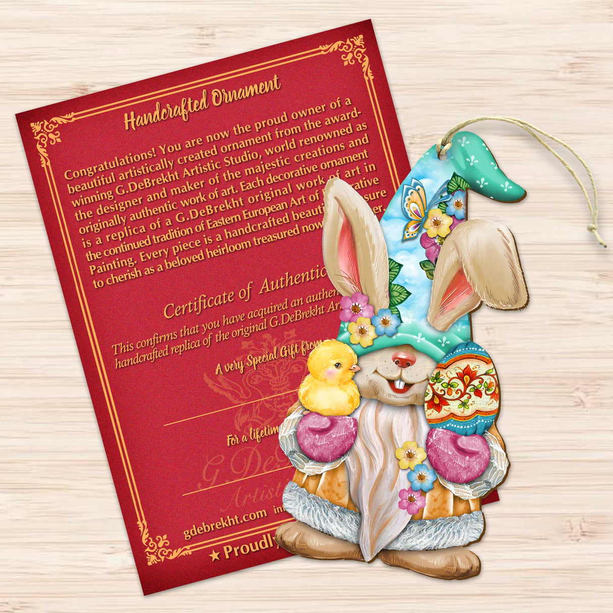 Easter Egg and Chick Gnome Wooden Ornaments by G.DeBrekht - Easter Spring Decor - 8611017-S2