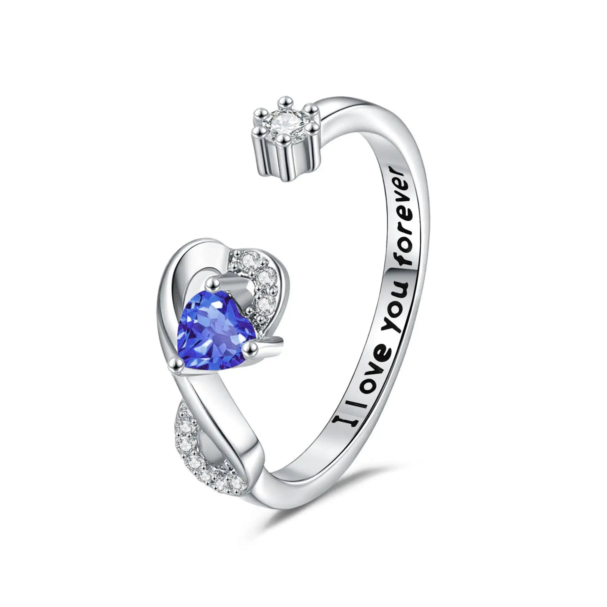 Heart-shaped Birthstone Women's Ring Fashion - Lootquake