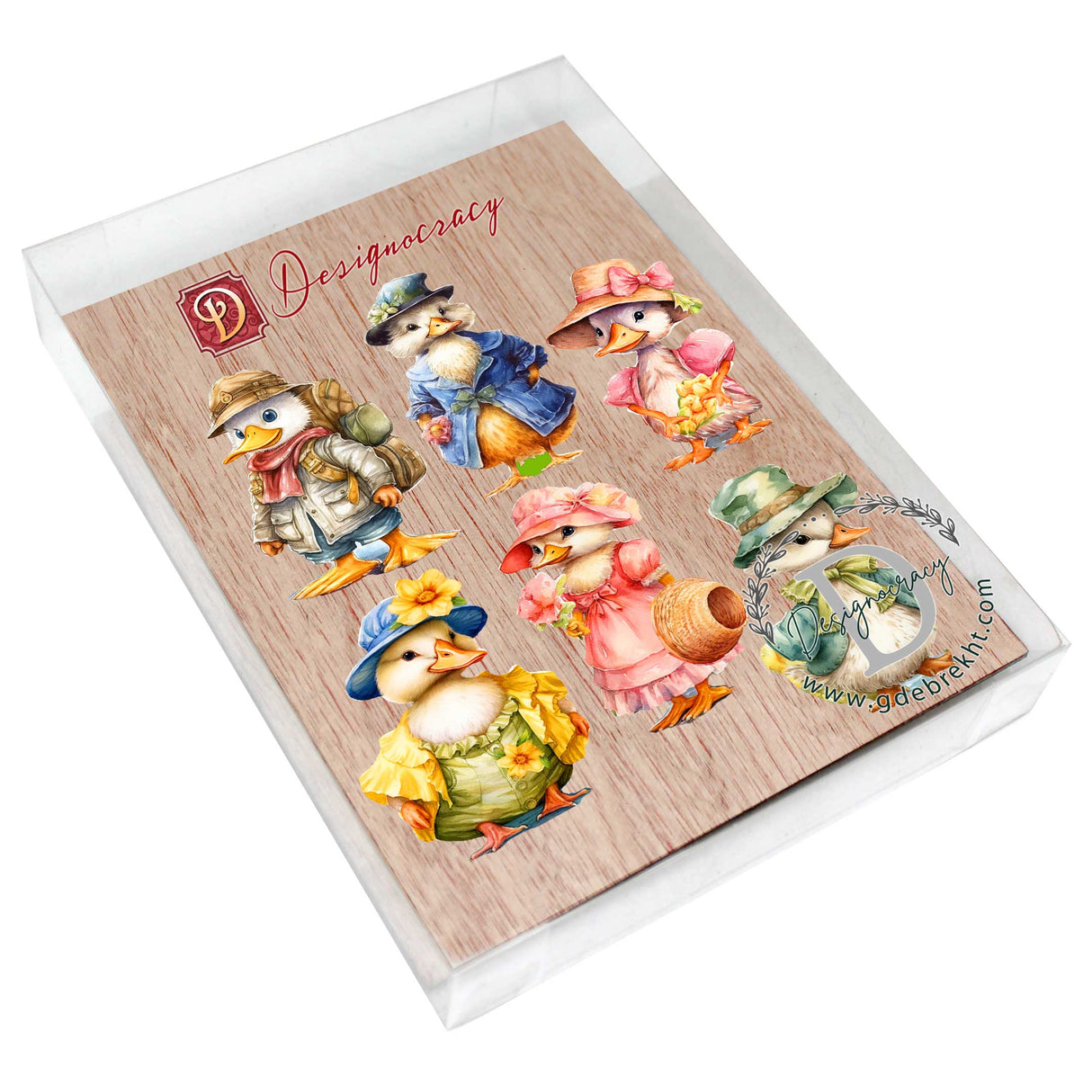 Easter Ducks Decorative Wooden Magnets Set of 6 by G. Debrekht - Easter Decor - 8090043G-S6