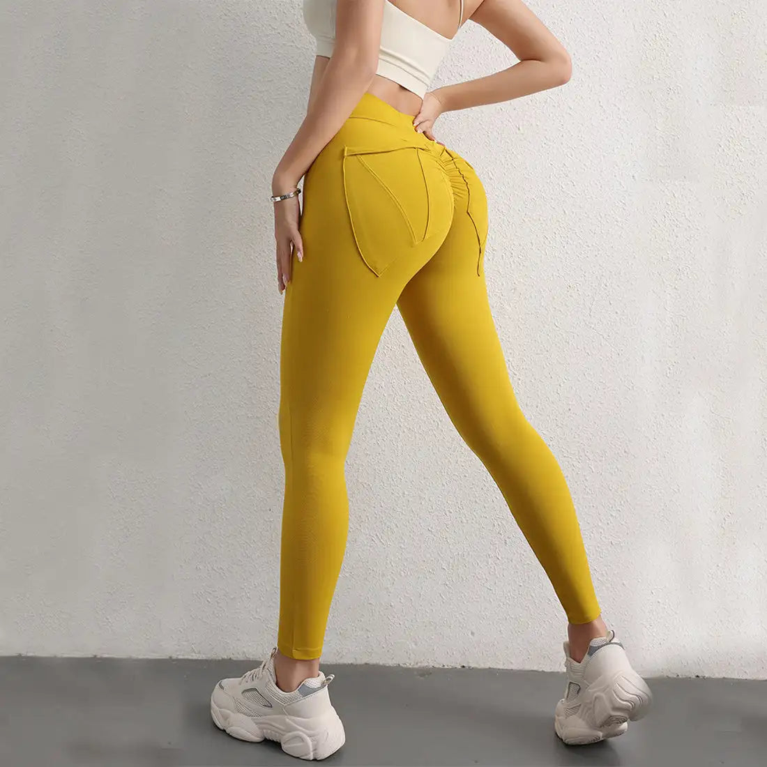 High Waist Hip Lift Yoga Pants With Pockets Women's Sports Fitness Trousers Leggings - Lootquake