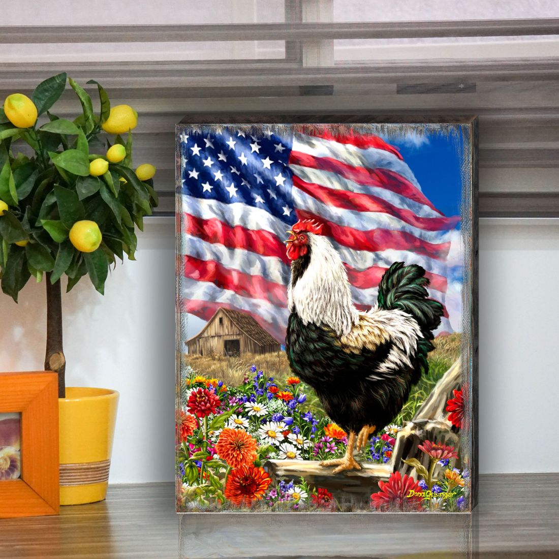 Morning in America Art Wooden Wall Art by D. Gelsinger - American Patriotic Decor - 95680B-DG