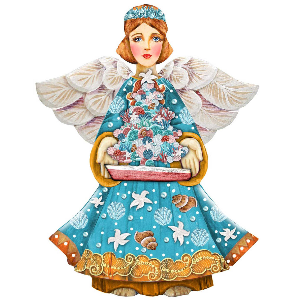 Christmas Tree Boat Guardian Door Decor by G. DeBrekht - Coastal Holiday Decor - 8152724-3H