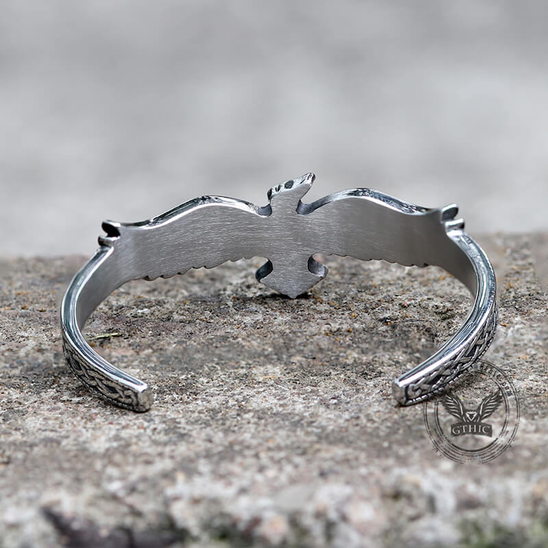 Pulsera vikinga de acero inoxidable con águila celta