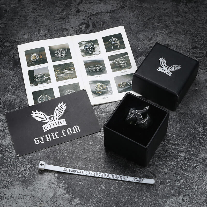 Anillo de acero inoxidable con dragón volador celta