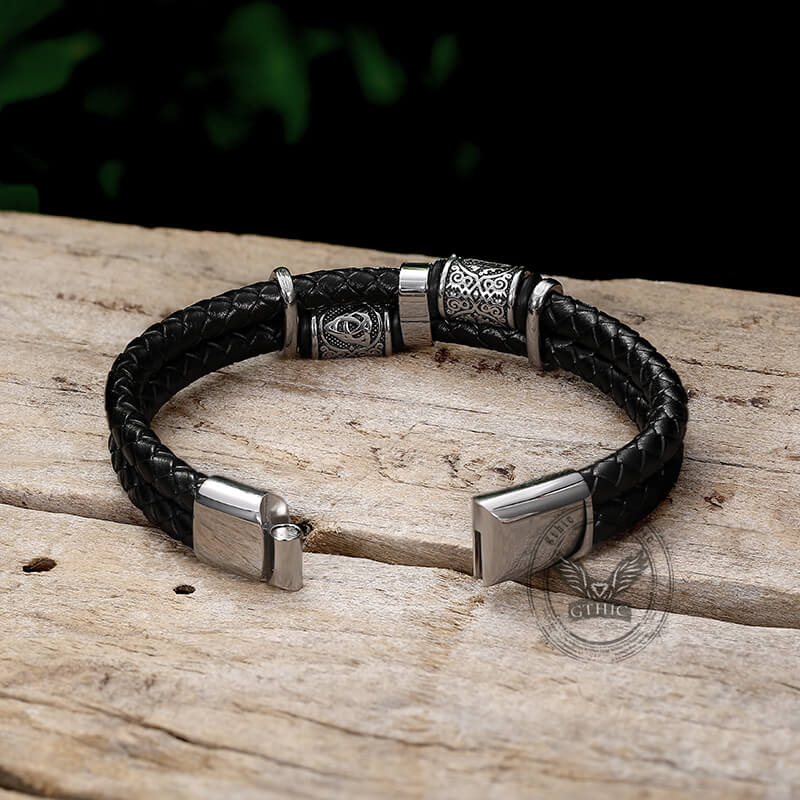 Celtic Knot and Viking Compass Stainless Steel Bracelet