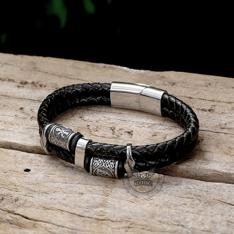 Celtic Knot and Viking Compass Stainless Steel Bracelet