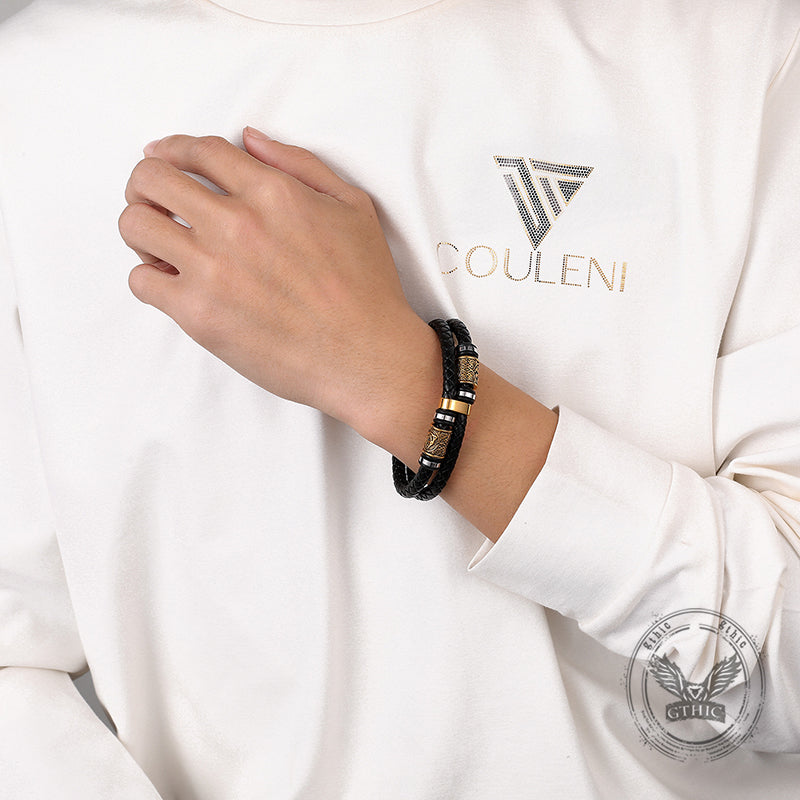 Celtic Knot and Viking Compass Stainless Steel Bracelet