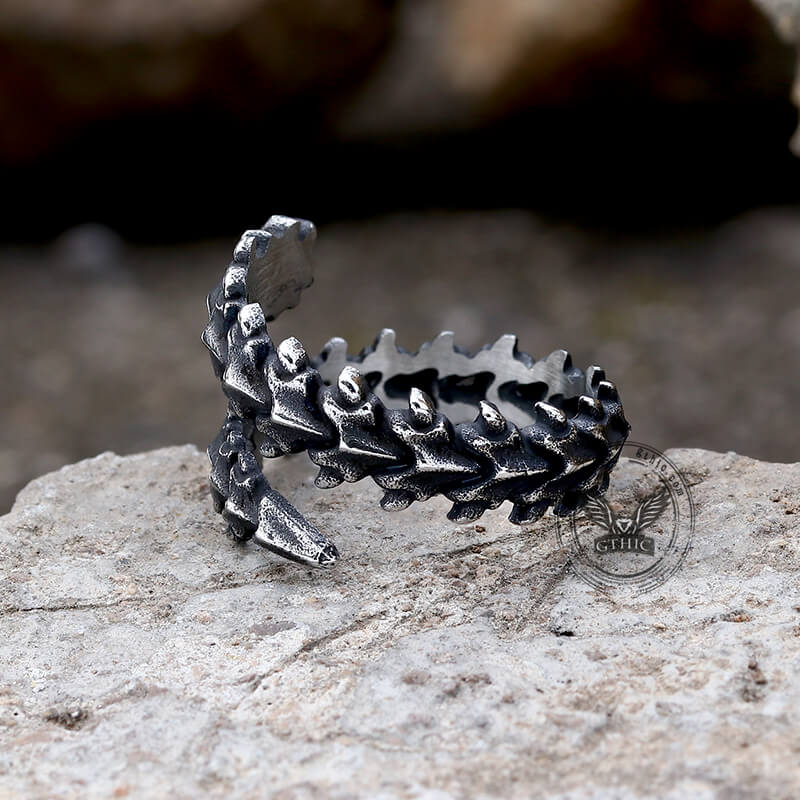 Centipede Stainless Steel Gothic Vertebrae Ring