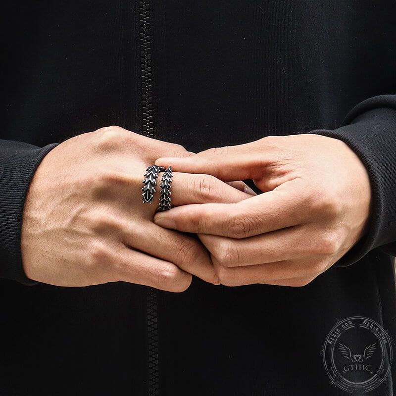 Centipede Stainless Steel Gothic Vertebrae Ring