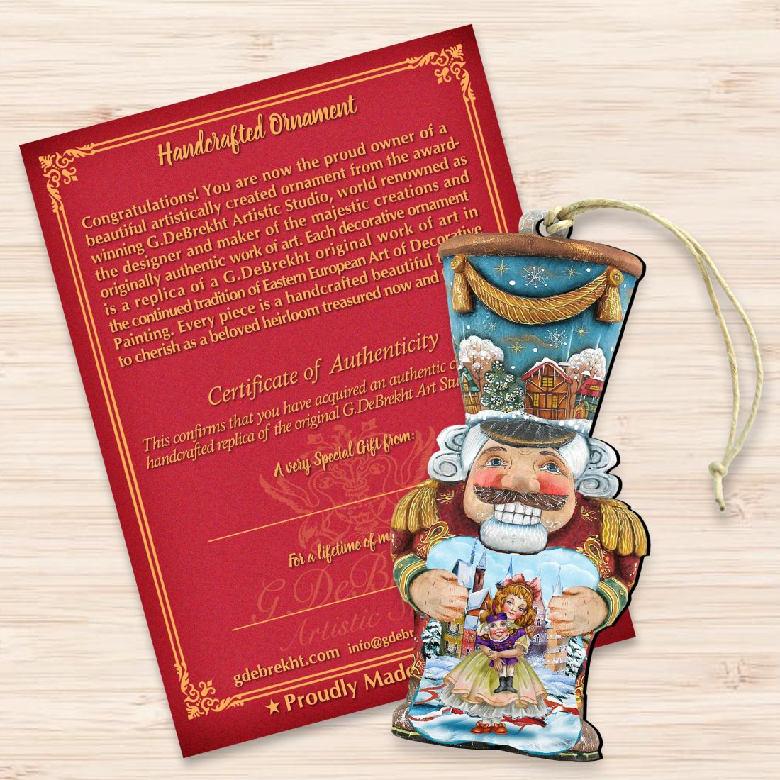 Old World Nutcracker Christmas Wooden Ornaments by G. DeBrekht - Christmas Decor - 8116430