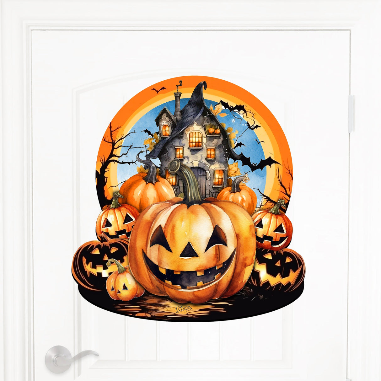 Haunted House Holiday Door Decor by G. Debrekht - Thanksgiving Halloween Decor - 8611041-2H