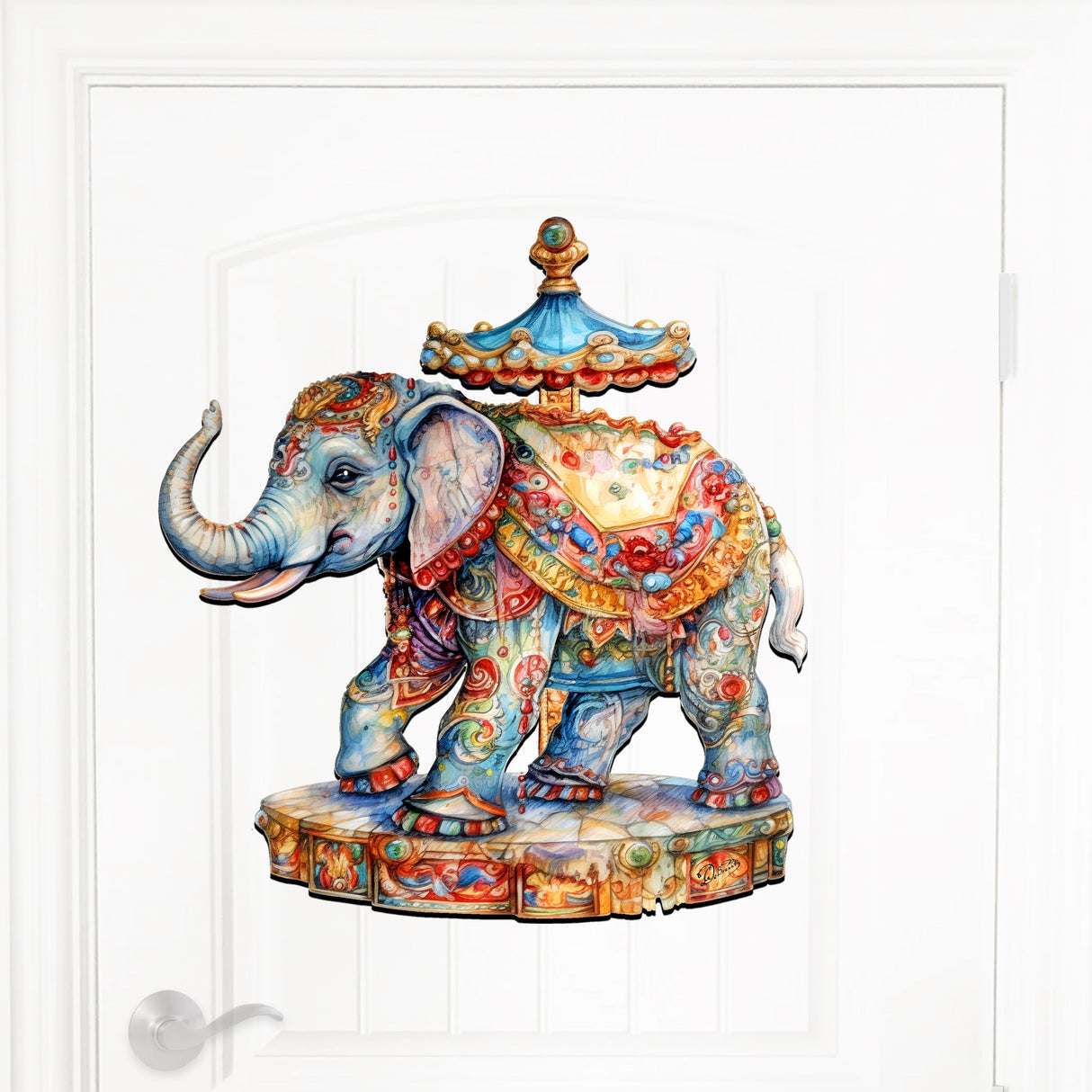 Carousel Elefant Holiday Door Decor by G. Debrekht - Christmas Decor - 8611029H