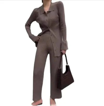 Chic Knit Collared Ensemble