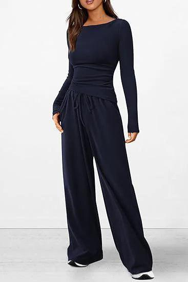 Chic Long-Sleeve Trousers Set