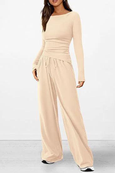 Chic Long-Sleeve Trousers Set
