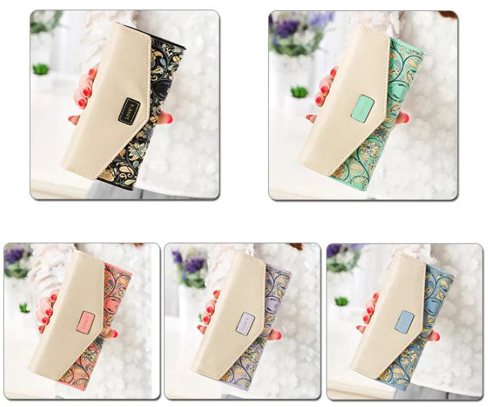 Chic Women's Leather Clutch Wallet & Card Holder