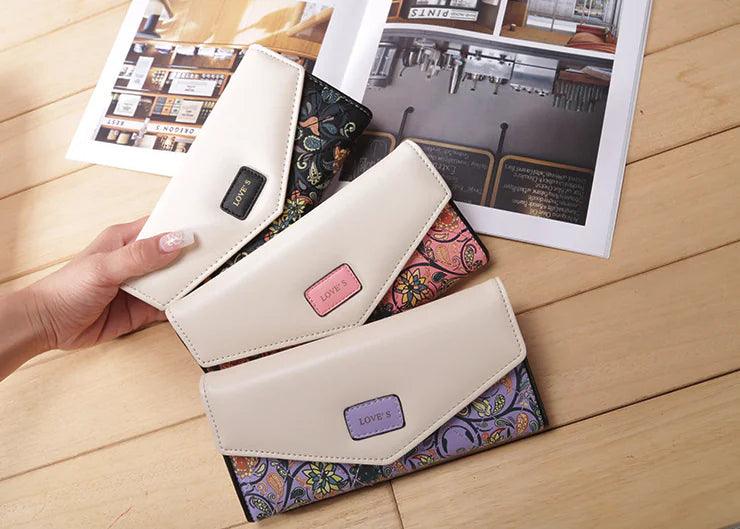 Chic Women's Leather Clutch Wallet & Card Holder