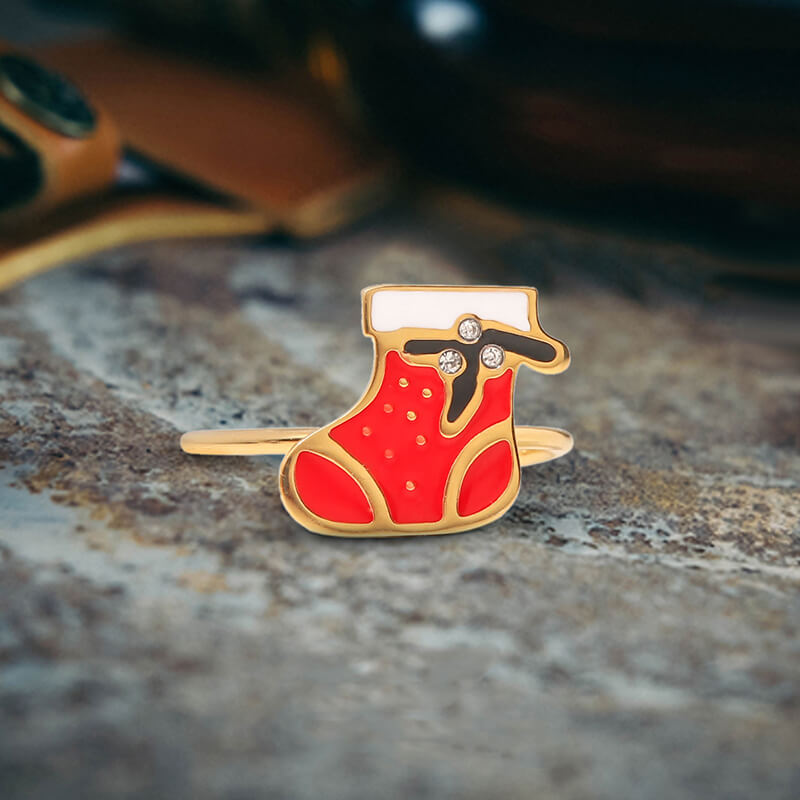 Christmas Cute Stainless Steel Open Ring