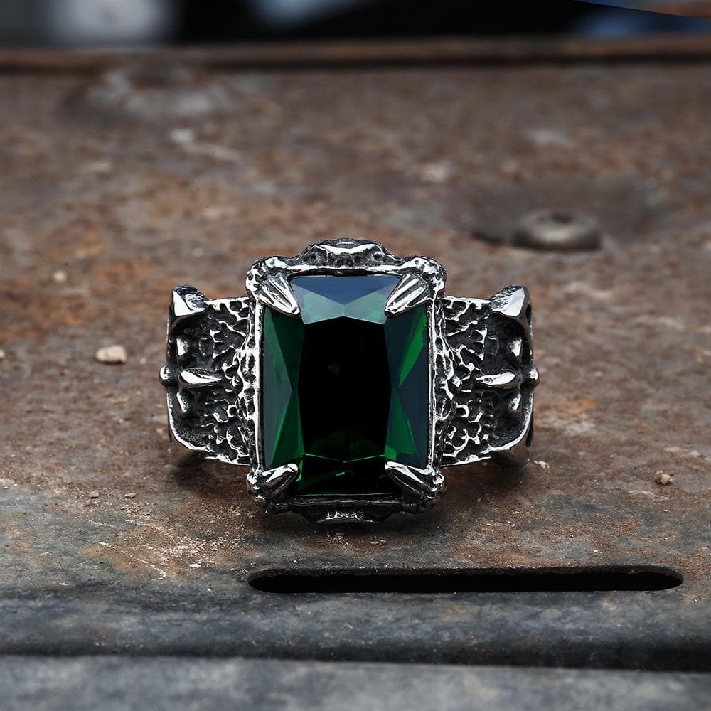 Anillo clásico de acero inoxidable con circonita cúbica