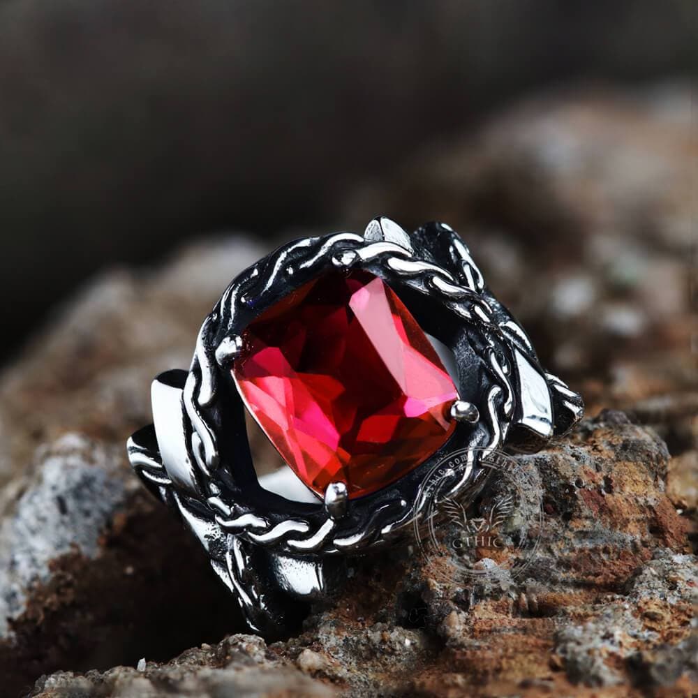 Classic Cross Knot Stainless Steel CZ Ring