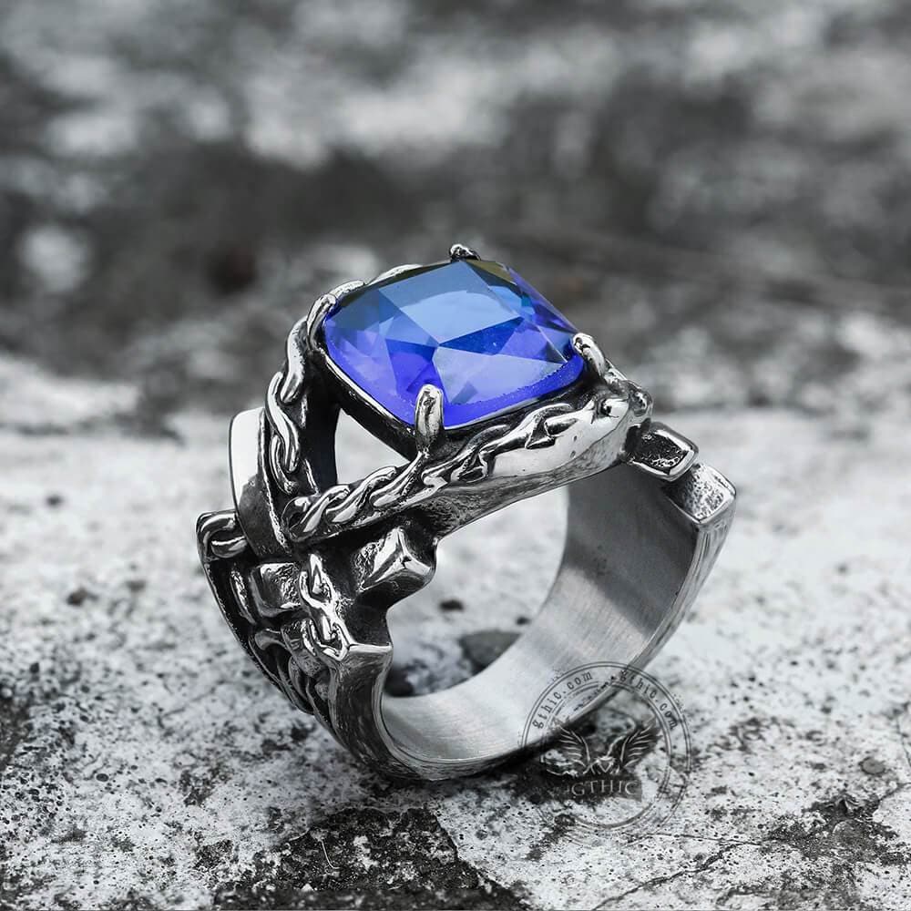 Classic Cross Knot Stainless Steel CZ Ring